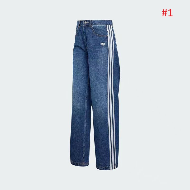מכנס ג'ינס ארוך רחב אדידס ADIDAS לנשים – תמונה 2