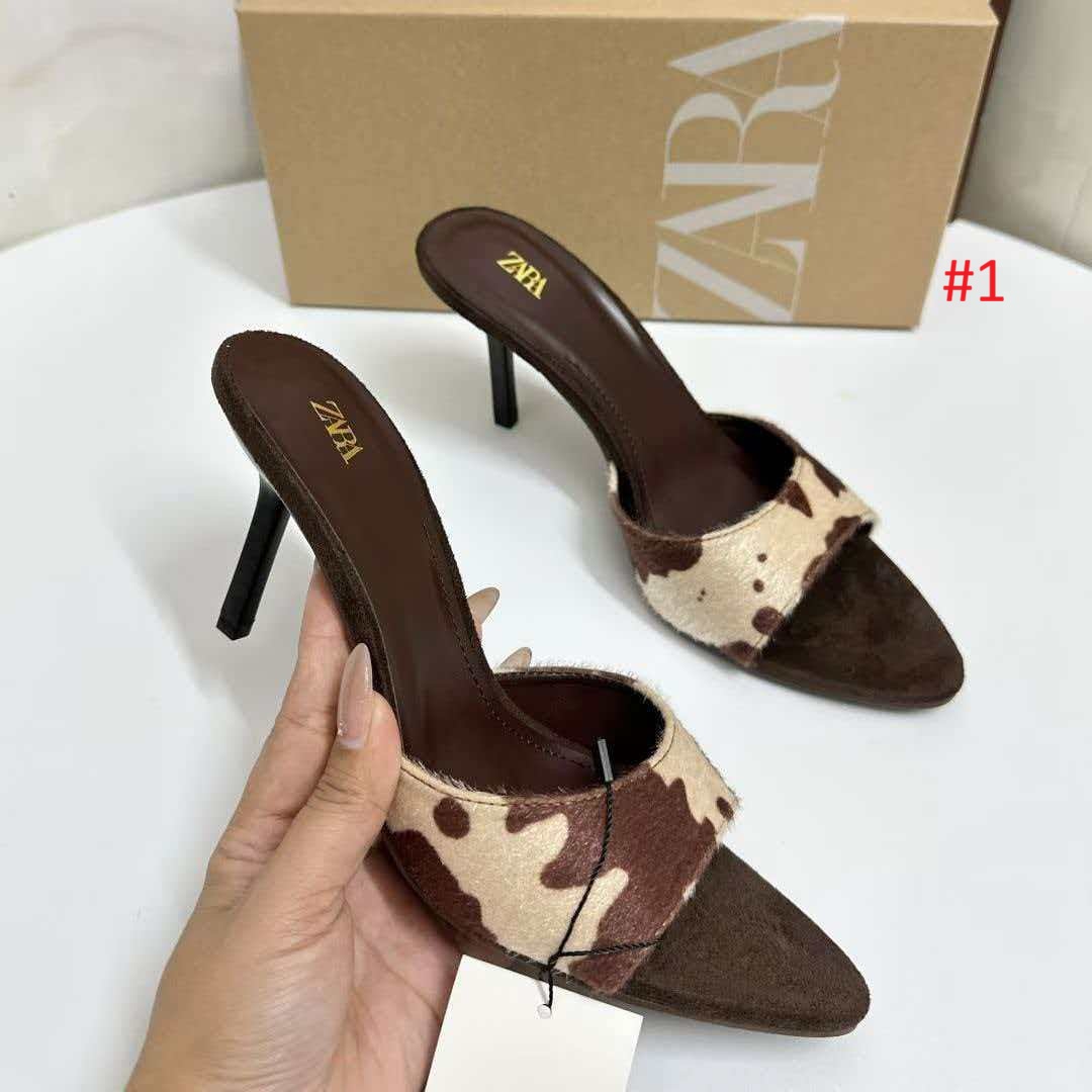סנדלי נשים עקב דמוי עור בשראת זארה ZARA – תמונה 2