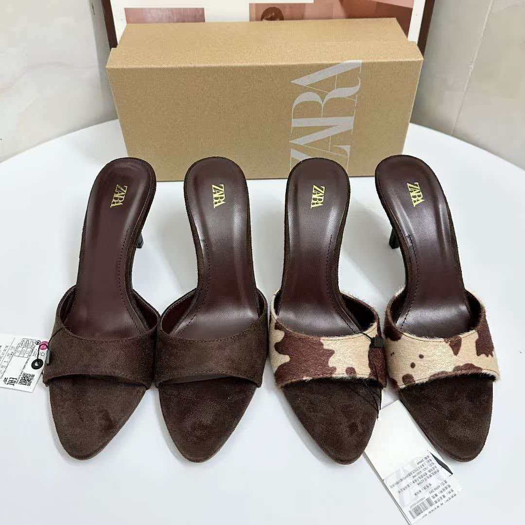 סנדלי נשים עקב דמוי עור בשראת זארה ZARA – תמונה 6