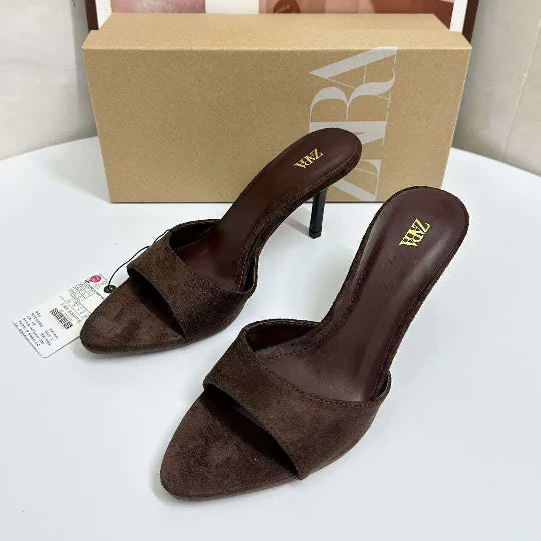 סנדלי נשים עקב דמוי עור בשראת זארה ZARA – תמונה 5