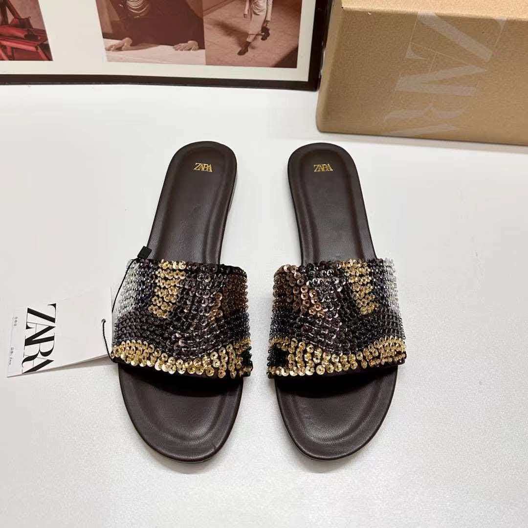 כפכפי נשים שטוחות חרוזים בהשראת זארה ZARA – תמונה 3
