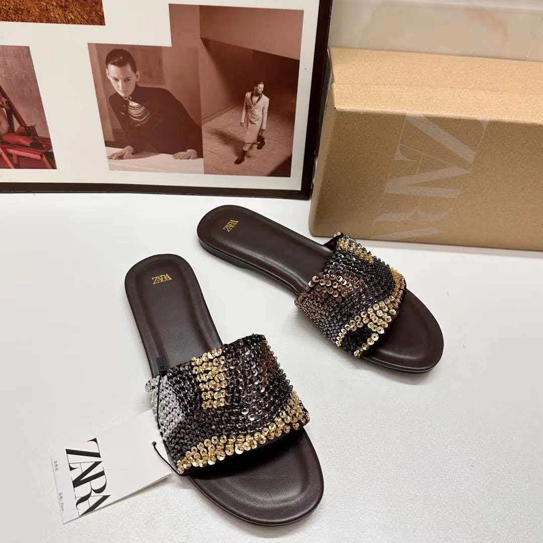 כפכפי נשים שטוחות חרוזים בהשראת זארה ZARA – תמונה 4