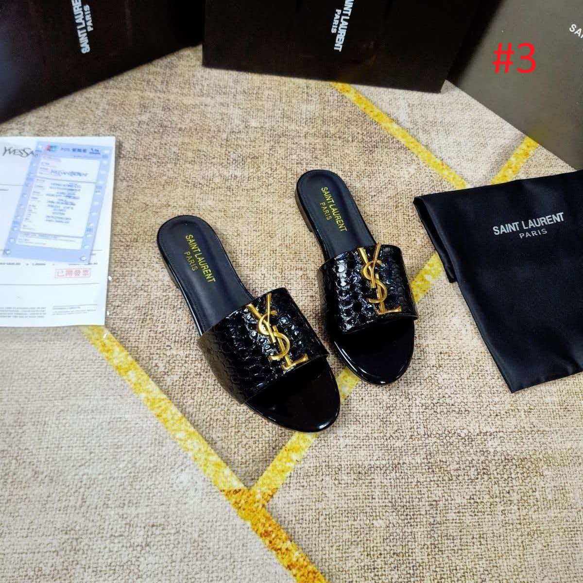 כפכף שטוח קלסאי לוגו איב סאן לורן Yves Saint Laurent לנשים – תמונה 4