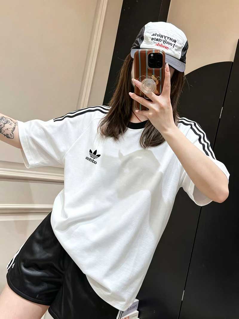 חולצת טישרט אוברסייז 3 פסים לנשים אדידס ADIDAS – תמונה 6