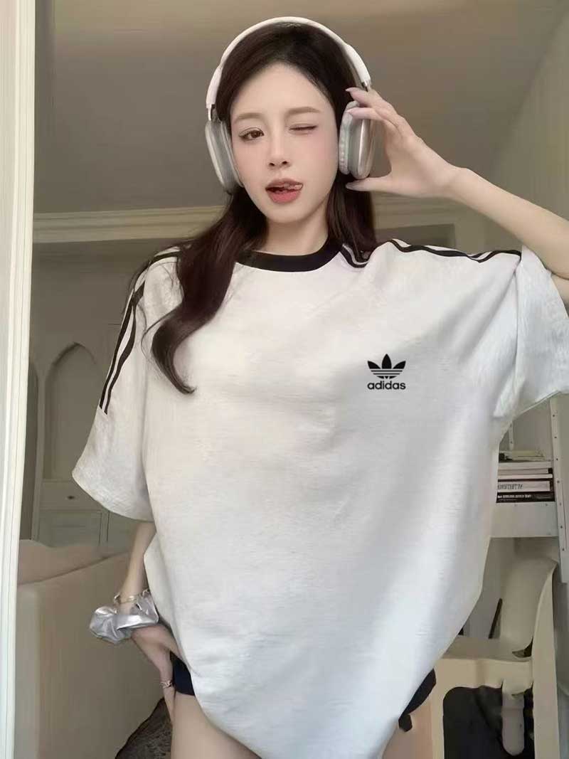 חולצת טישרט אוברסייז 3 פסים לנשים אדידס ADIDAS – תמונה 7