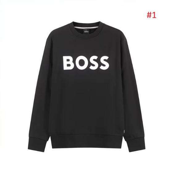 סווטשירט לגברים עם לוגו BOSS גדול – תמונה 2