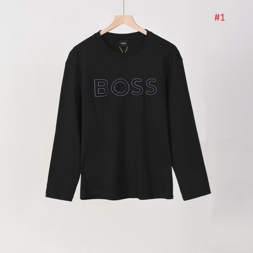 חולצת שרוול ארוך לגברים עם לוגו BOSS – תמונה 2