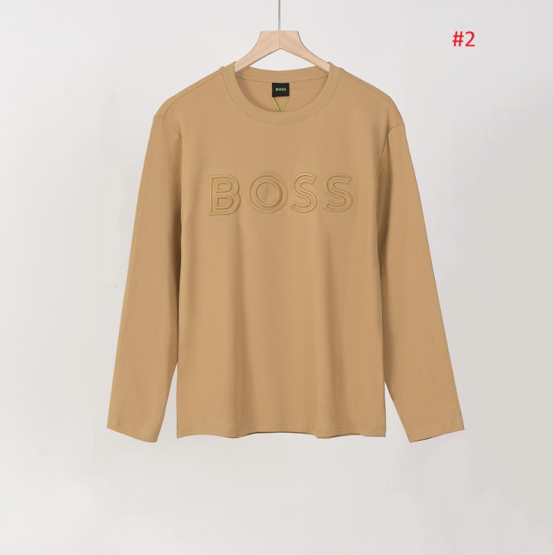 חולצת שרוול ארוך לגברים עם לוגו BOSS – תמונה 3