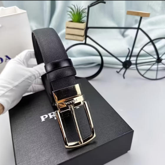 חגורת גברים למכנסיים עם אבזם מתכתי PRADA – תמונה 5