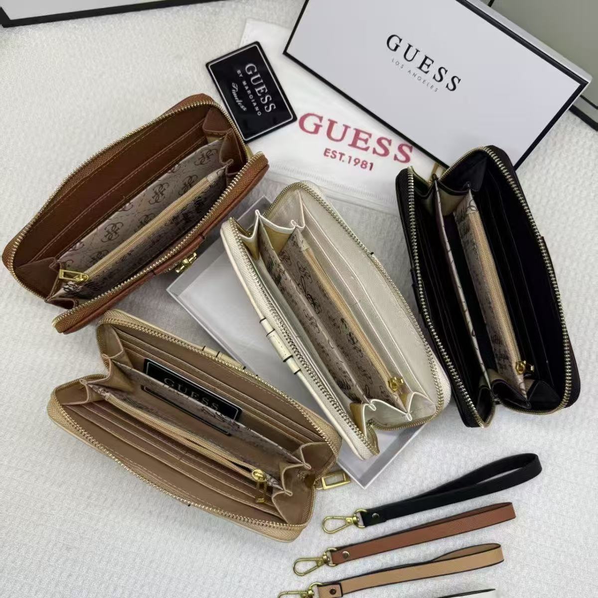 ארנק יד לנשים עם רוכסן סביב GUESS – תמונה 7