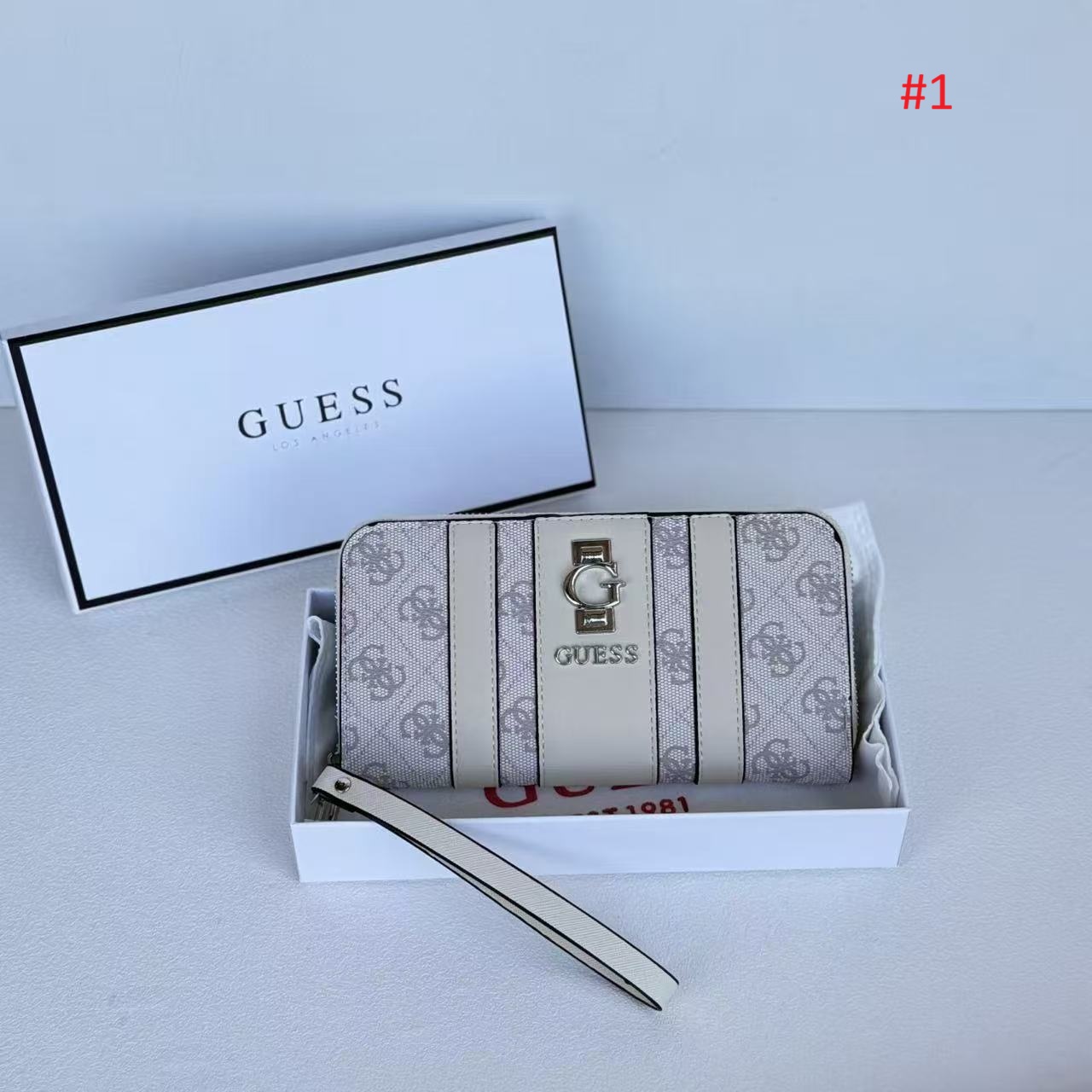 ארנק יד לנשים עם רוכסן סביב GUESS – תמונה 2
