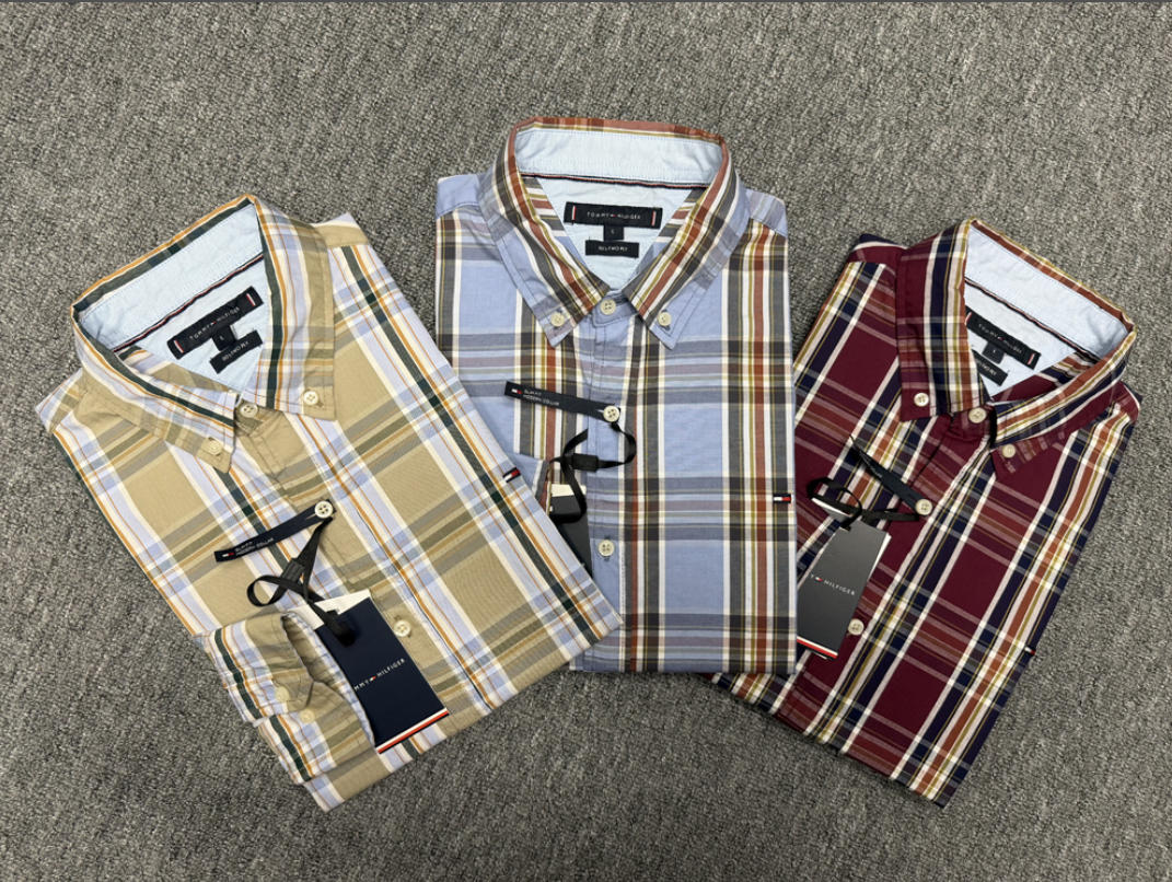חולצת כפתורים משובצת לגברים Slim Fit – תמונה 5