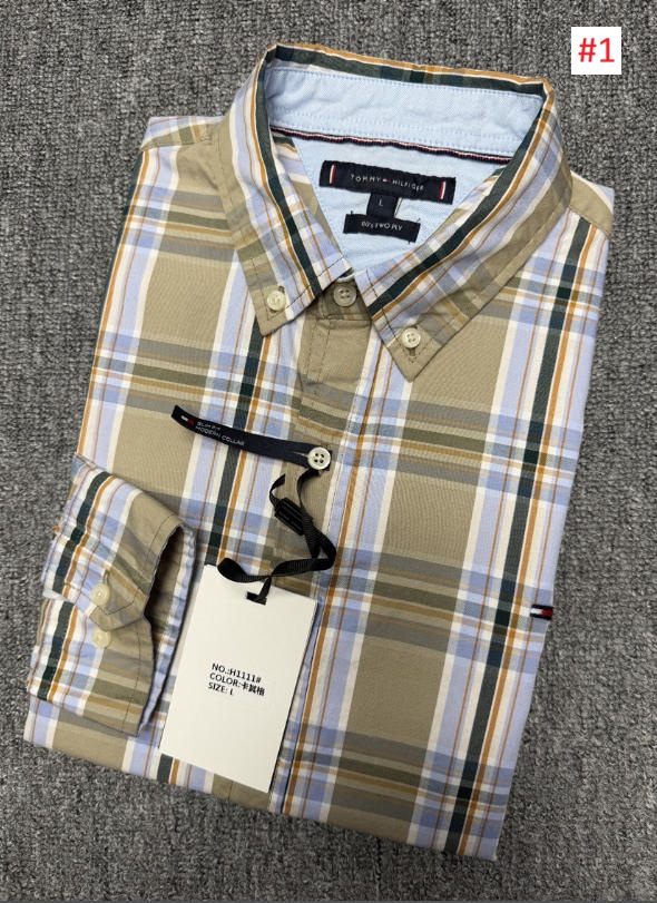 חולצת כפתורים משובצת לגברים Slim Fit – תמונה 2