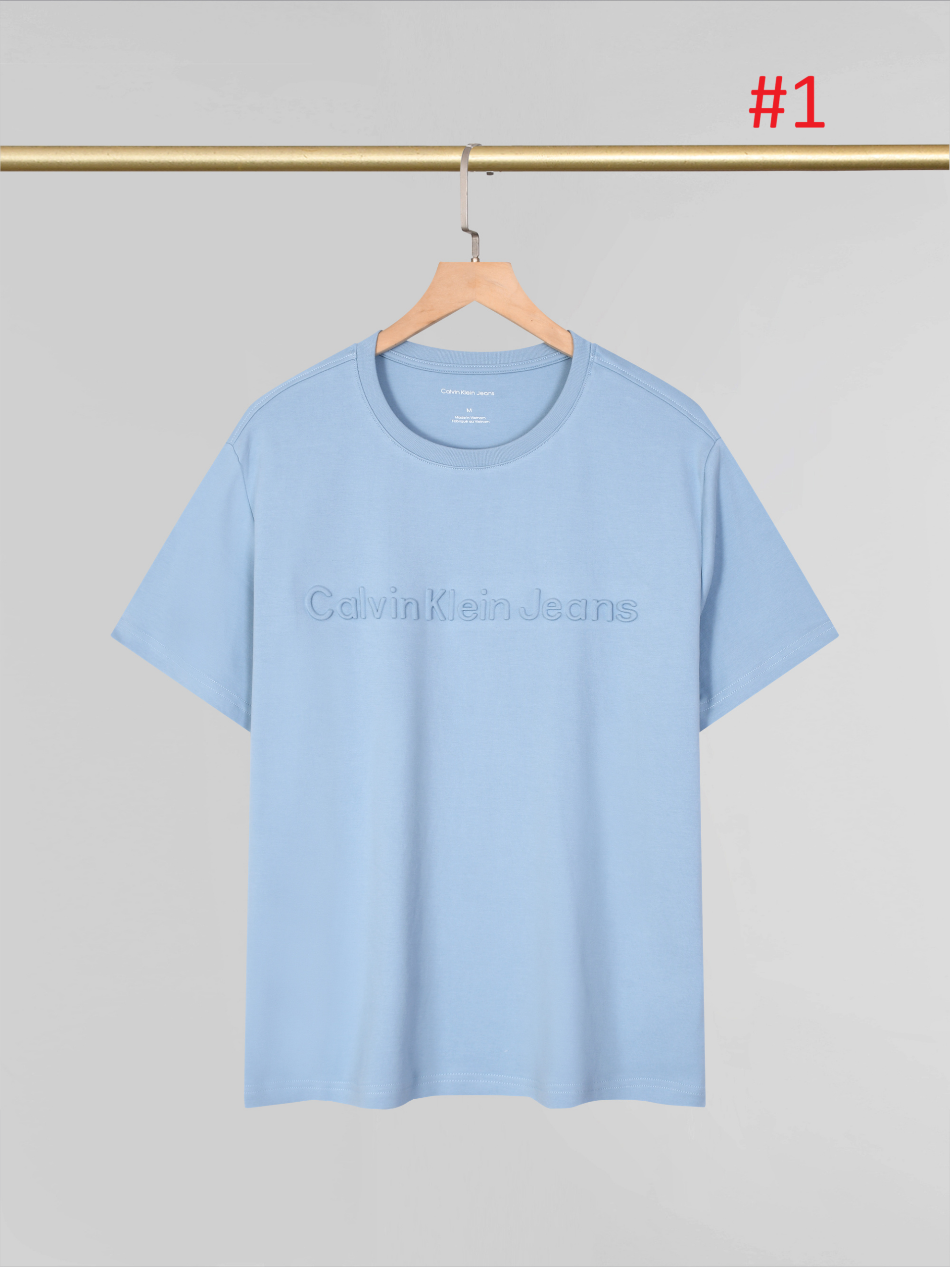 חולצת טי לגברים עם לוגו תבליט Calvin Klein Jeans – תמונה 2
