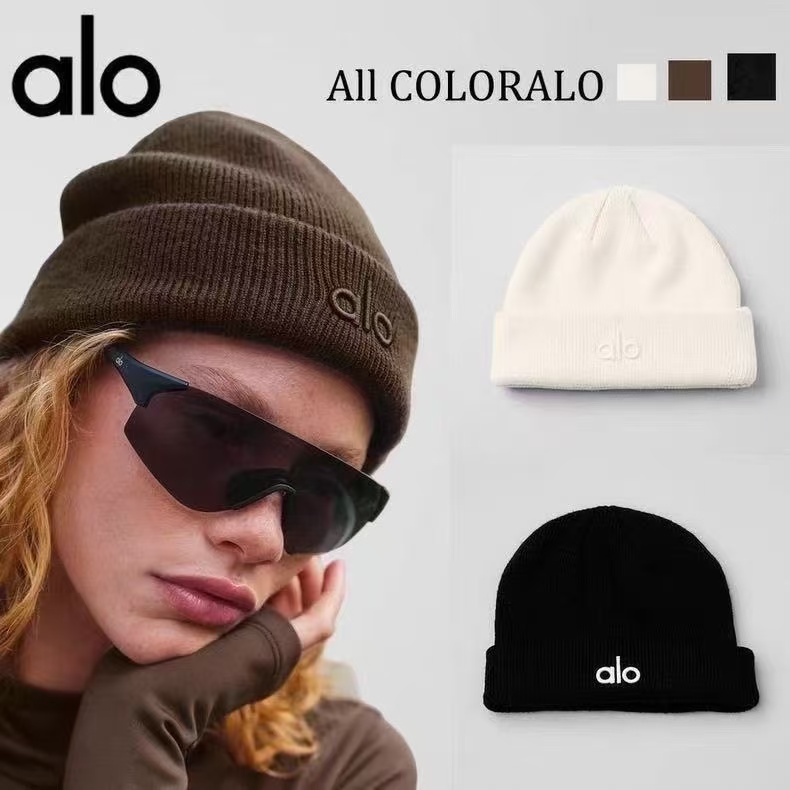 כובע ביני סרוג לחורף עם לוגו alo – תמונה 9