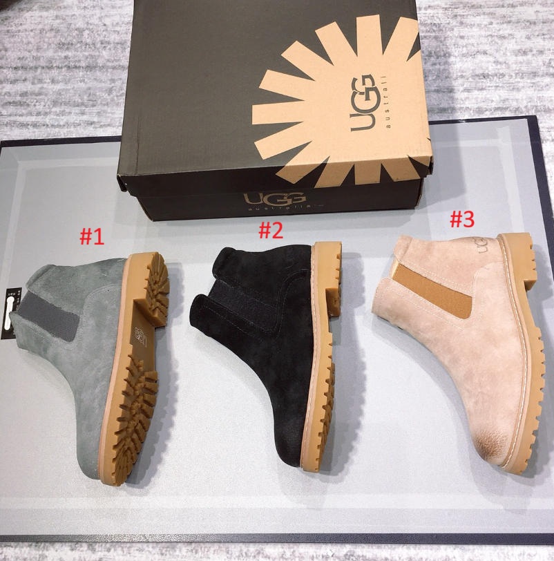 UGG מגפי צ'לסי נשים מזמש מרופדות – תמונה 2