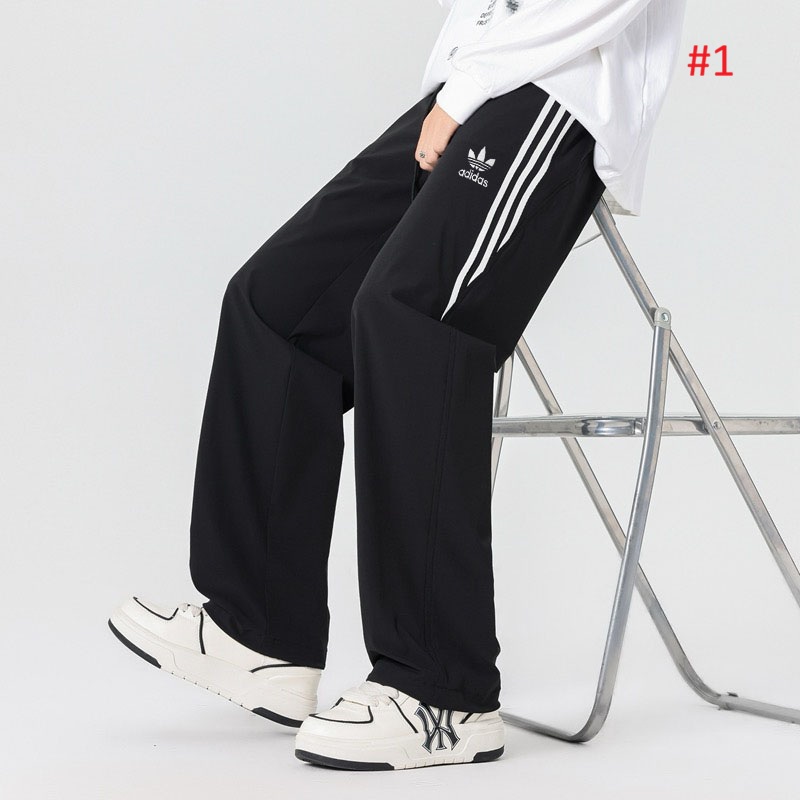 מכנסי טרנינג רחבים adidas עם שלושת הפסים – תמונה 2