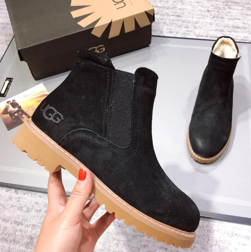 UGG מגפי צ'לסי נשים מזמש מרופדות – תמונה 5