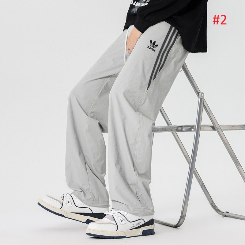 מכנסי טרנינג רחבים adidas עם שלושת הפסים – תמונה 3
