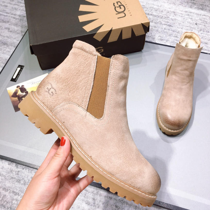 UGG מגפי צ'לסי נשים מזמש מרופדות – תמונה 6
