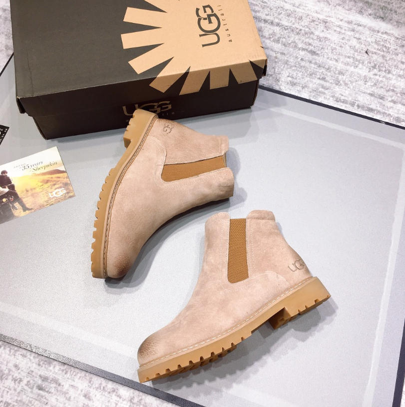 UGG מגפי צ'לסי נשים מזמש מרופדות – תמונה 8