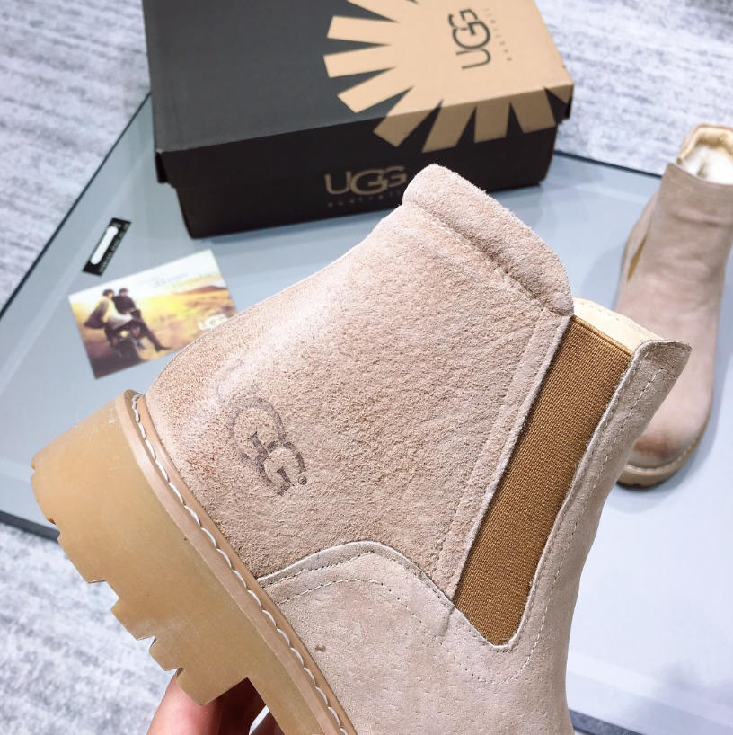 UGG מגפי צ'לסי נשים מזמש מרופדות – תמונה 9