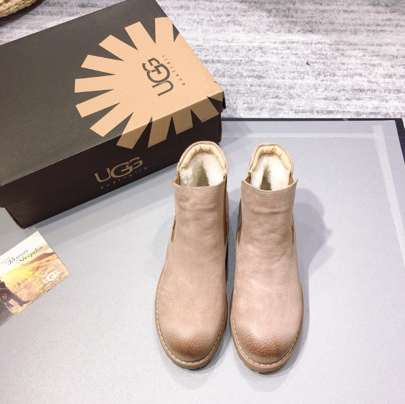 UGG מגפי צ'לסי נשים מזמש מרופדות – תמונה 7