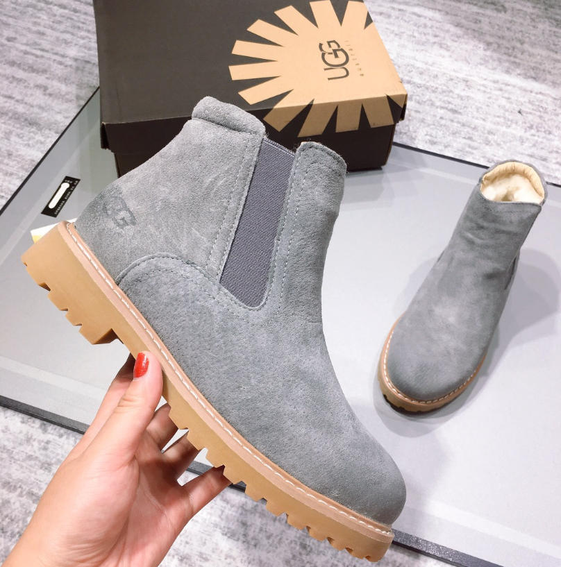 UGG מגפי צ'לסי נשים מזמש מרופדות – תמונה 3