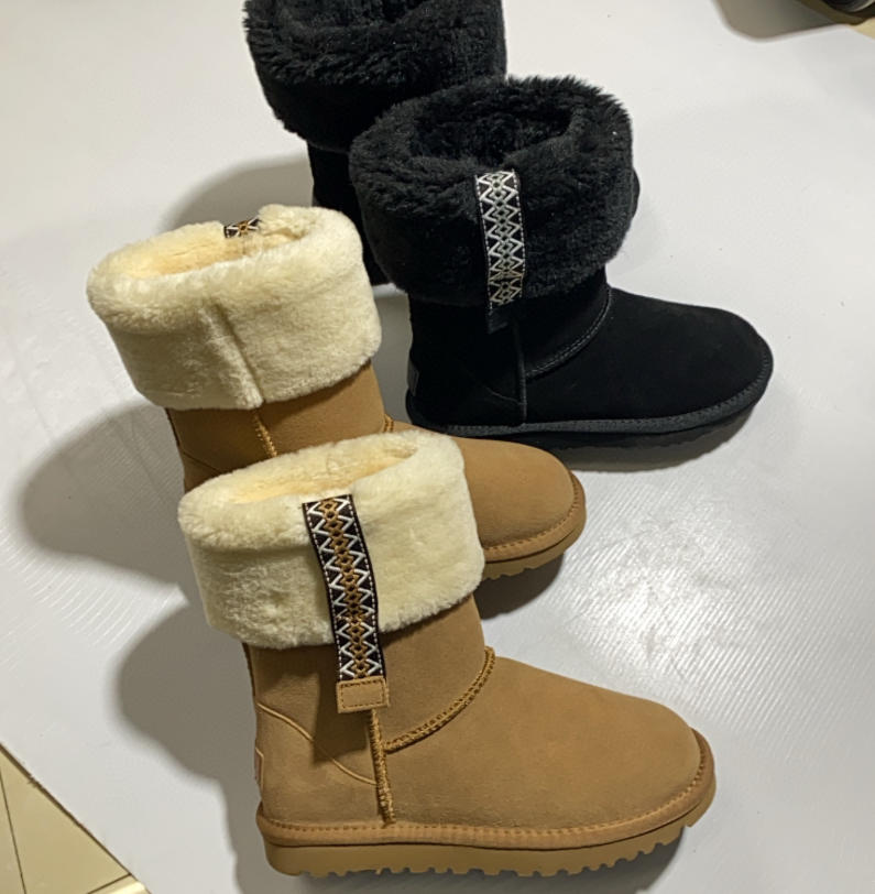 UGG מגפי חורף לנשים עם פרווה מתקפלת – תמונה 7