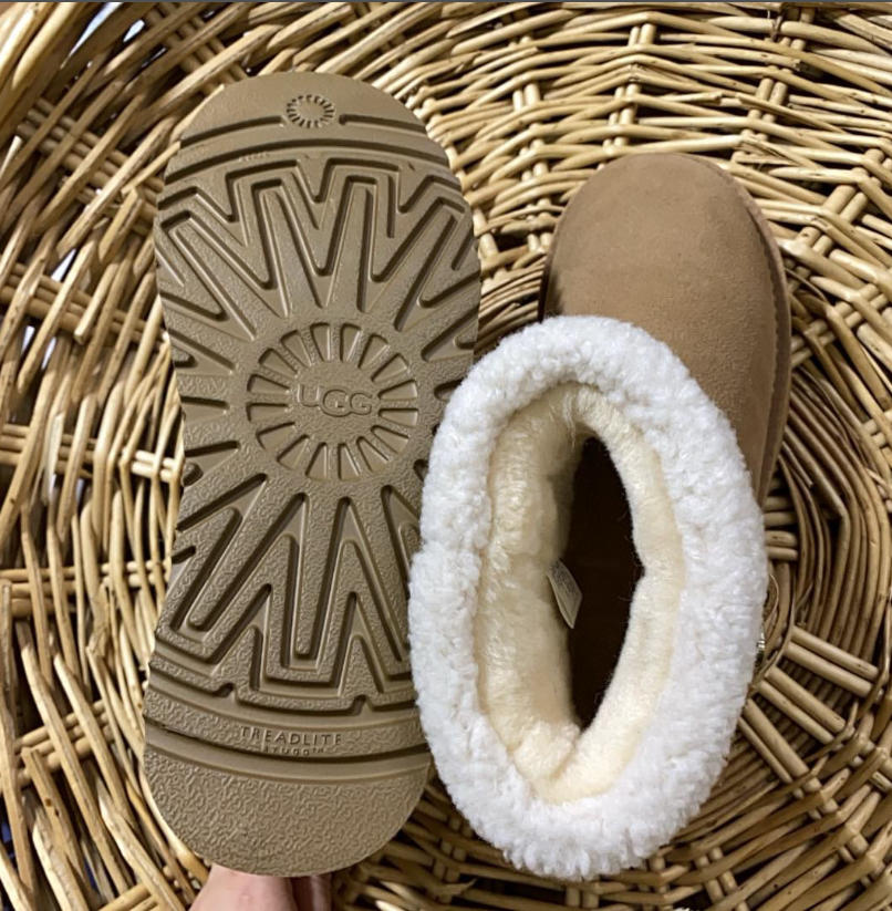 UGG מגפי חורף נשים קצרים עם פרווה ואבזם – תמונה 7