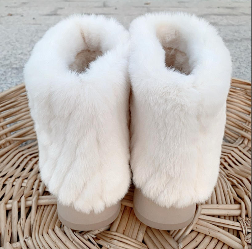 UGG מגפי פרווה קצרים פלטפורמה לנשים – תמונה 7