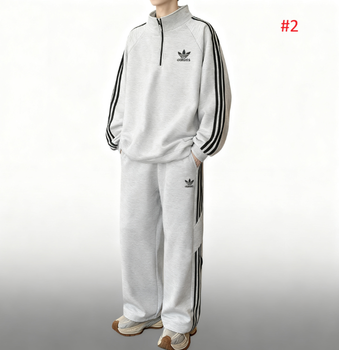 חליפת טרנינג adidas עם חצי רוכסן – תמונה 3