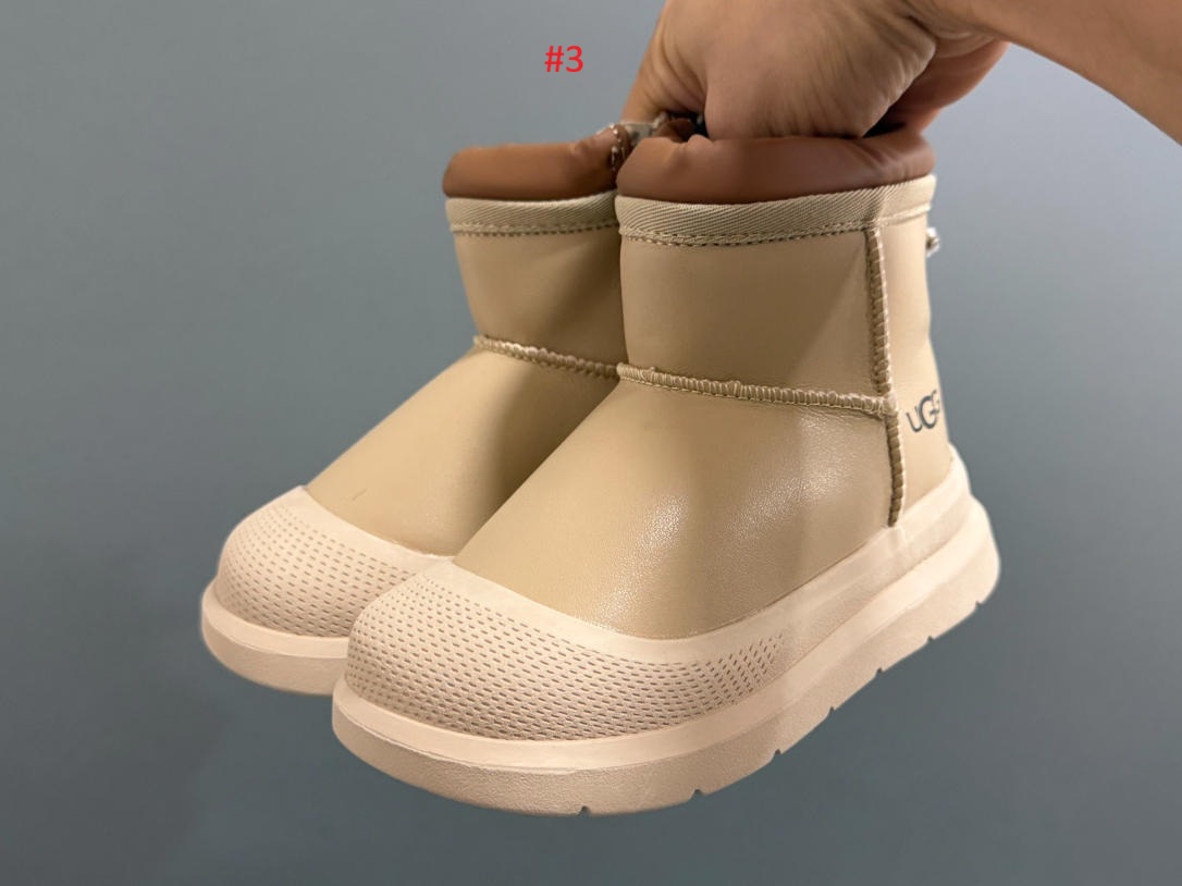 UGG מגפוני חורף לילדים מרופדים עם רוכסן – תמונה 4