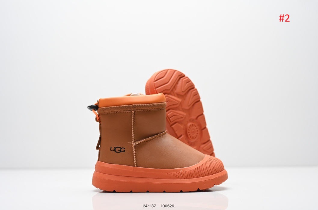 UGG מגפוני חורף לילדים מרופדים עם רוכסן – תמונה 3