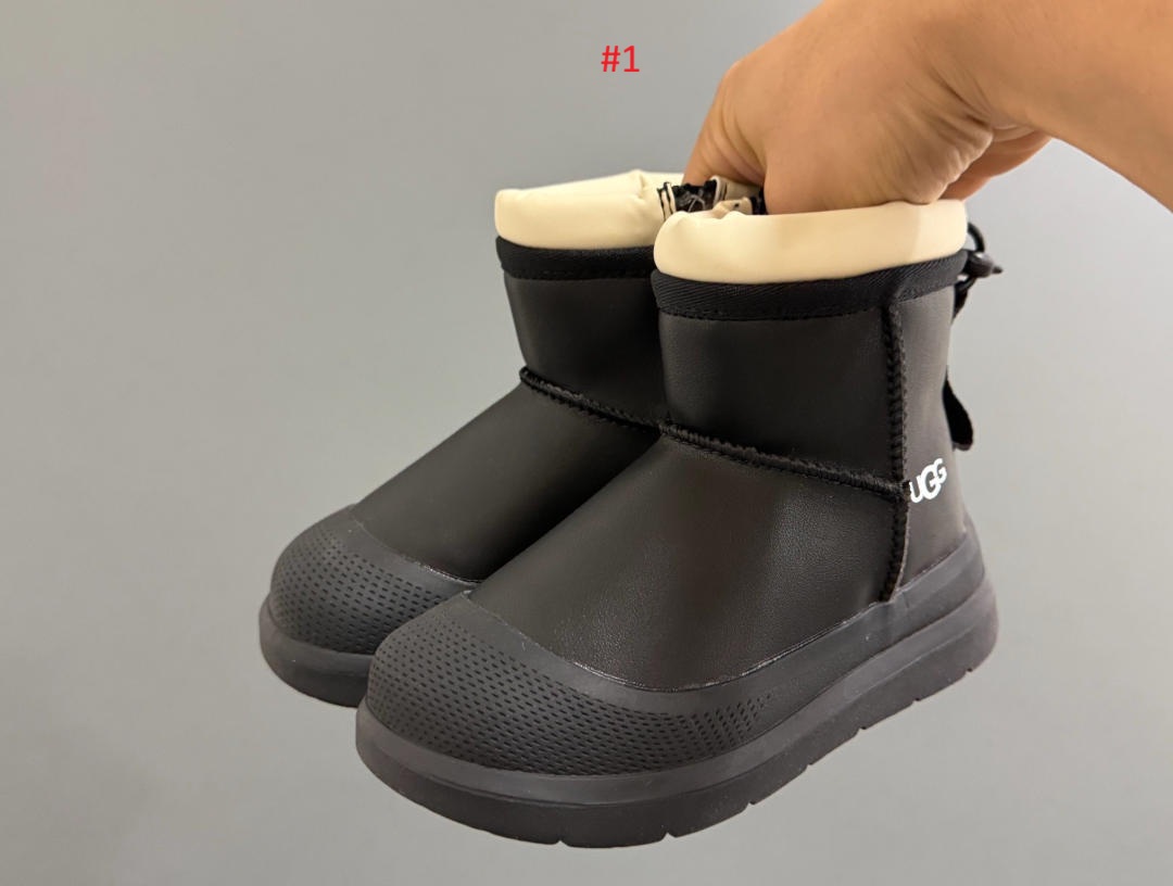UGG מגפוני חורף לילדים מרופדים עם רוכסן – תמונה 2