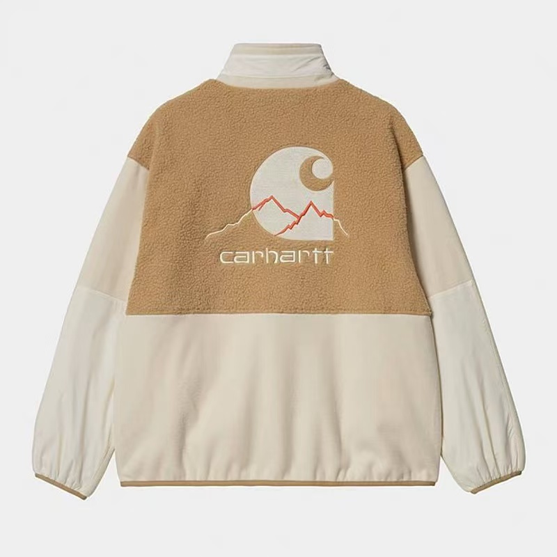 מעיל פליס Carhartt עם רוכסן מלא ורקמת גב – תמונה 7