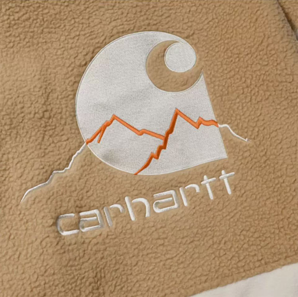 מעיל פליס Carhartt עם רוכסן מלא ורקמת גב – תמונה 8