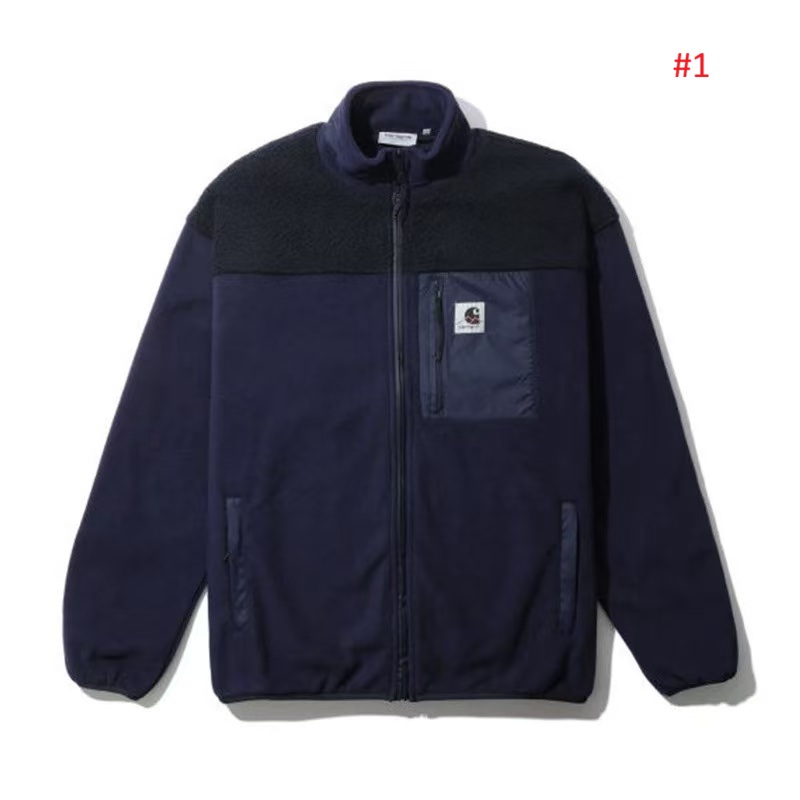 מעיל פליס Carhartt עם רוכסן מלא ורקמת גב – תמונה 2