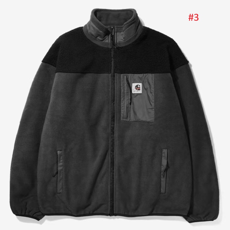 מעיל פליס Carhartt עם רוכסן מלא ורקמת גב – תמונה 4