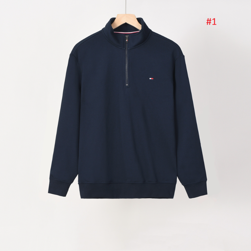TOMMY HILFIGER סווטשירט חצי רוכסן לגברים – תמונה 2