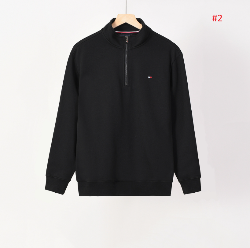 TOMMY HILFIGER סווטשירט חצי רוכסן לגברים – תמונה 3