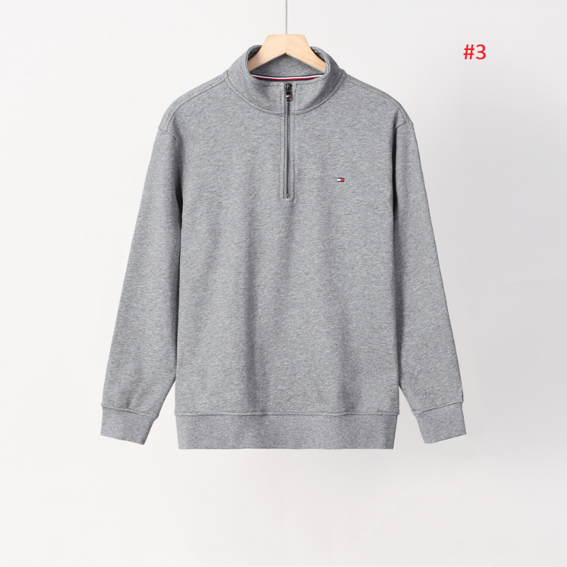 TOMMY HILFIGER סווטשירט חצי רוכסן לגברים – תמונה 4