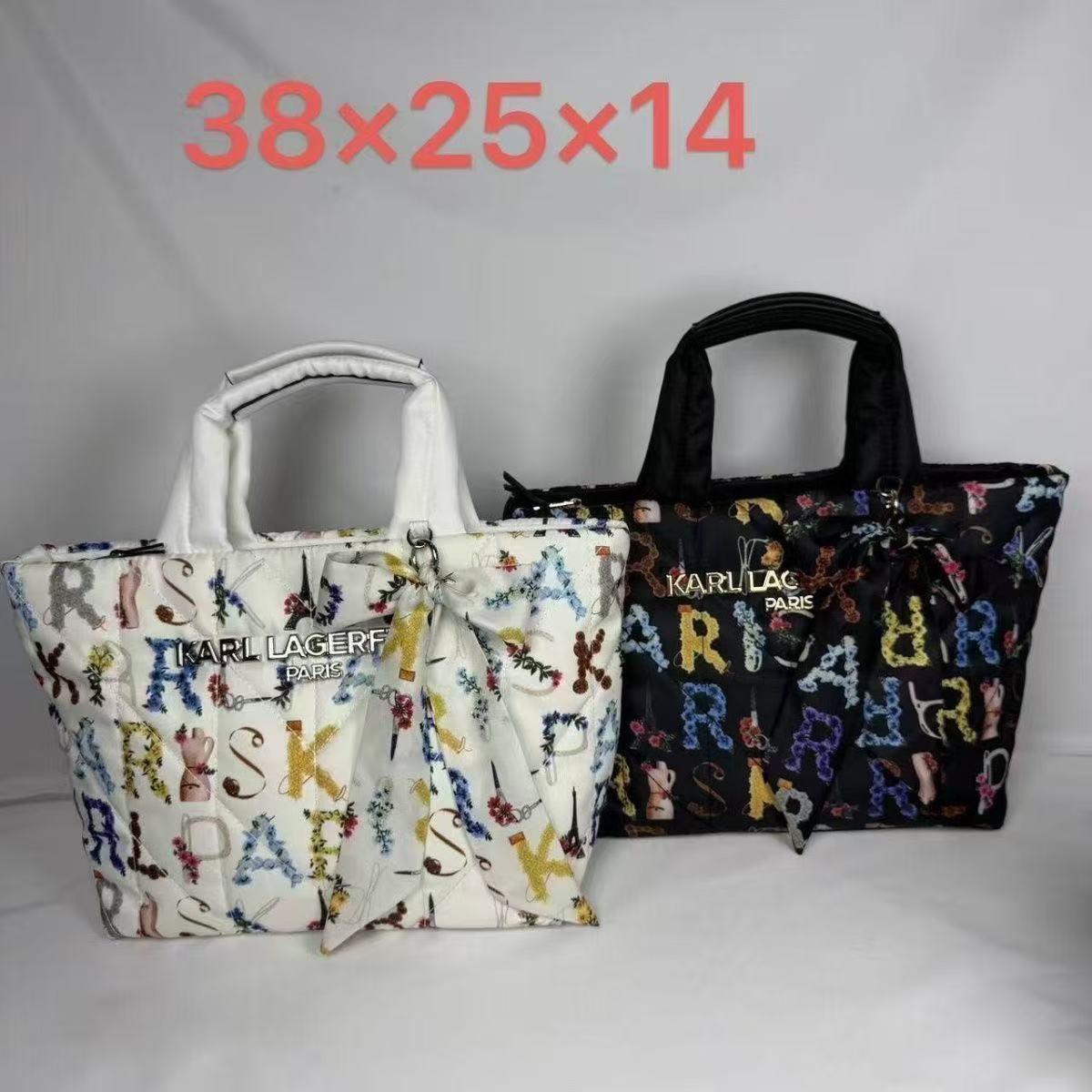 KARL LAGERFELD PARIS תיק טוט מרופד מודפס לנשים – תמונה 7