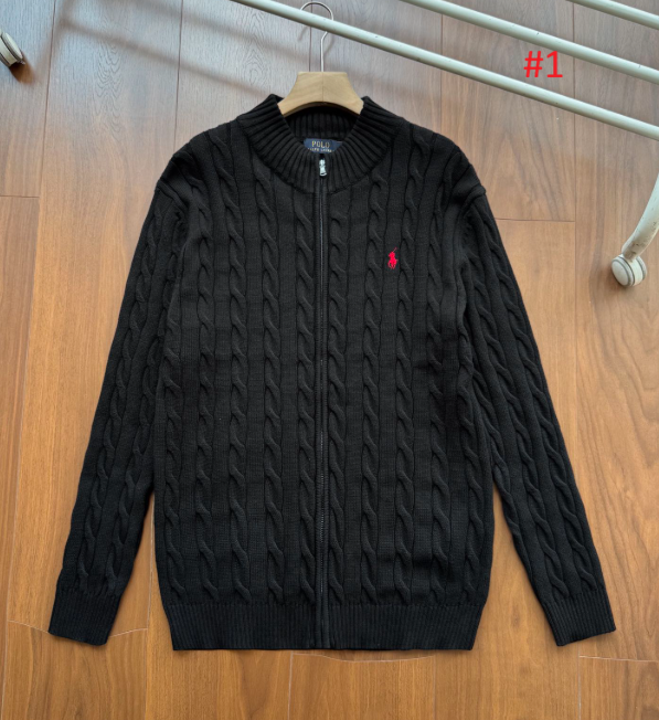 Polo Ralph Lauren קרדיגן סריג כבלים ברוכסן לגברים – תמונה 3