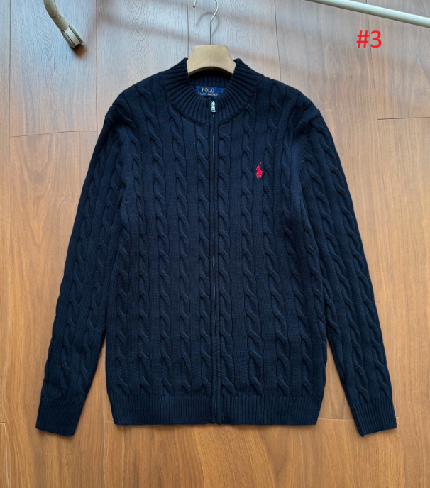 Polo Ralph Lauren קרדיגן סריג כבלים ברוכסן לגברים – תמונה 5