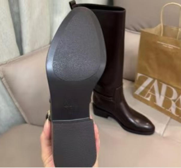 ZARA מגפי רכיבה גבוהות לנשים עם אבזם – תמונה 7