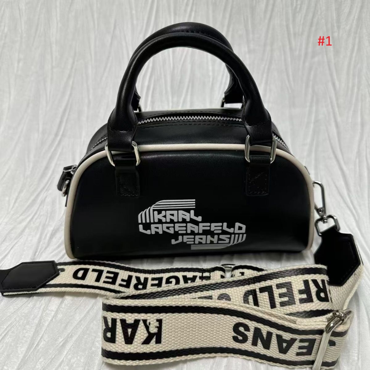 Karl Lagerfeld Jeans תיק קרוסבדי בואולינג לוגו – תמונה 2