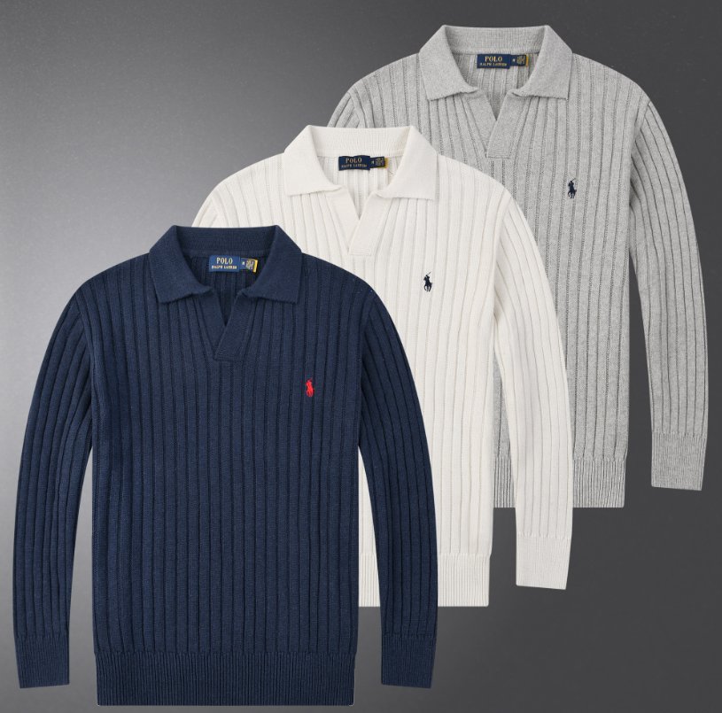 Polo Ralph Lauren סוודר פולו סרוג ריב לגברים – תמונה 5