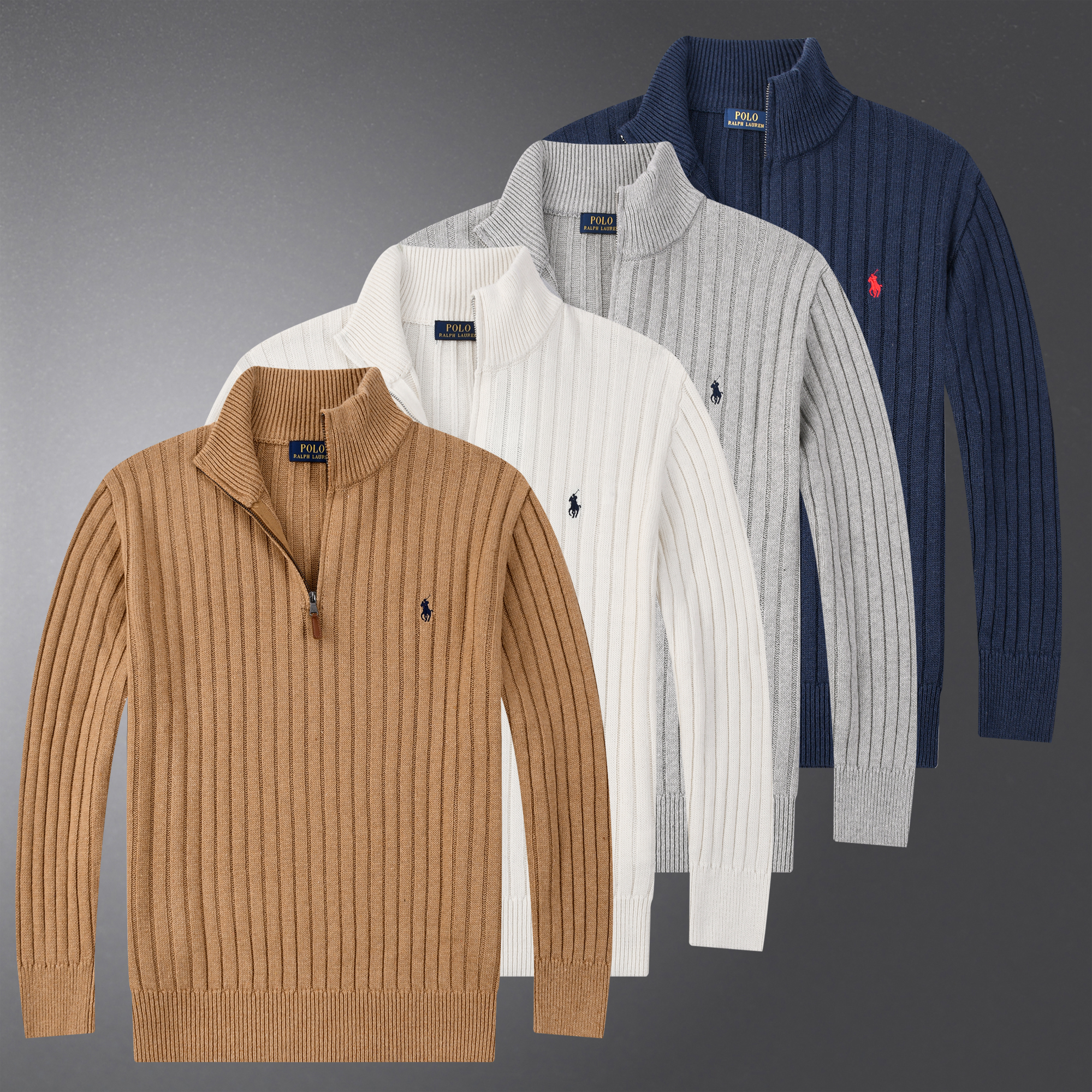 Polo Ralph Lauren סוודר ריב חצי-רוכסן לגברים – תמונה 8