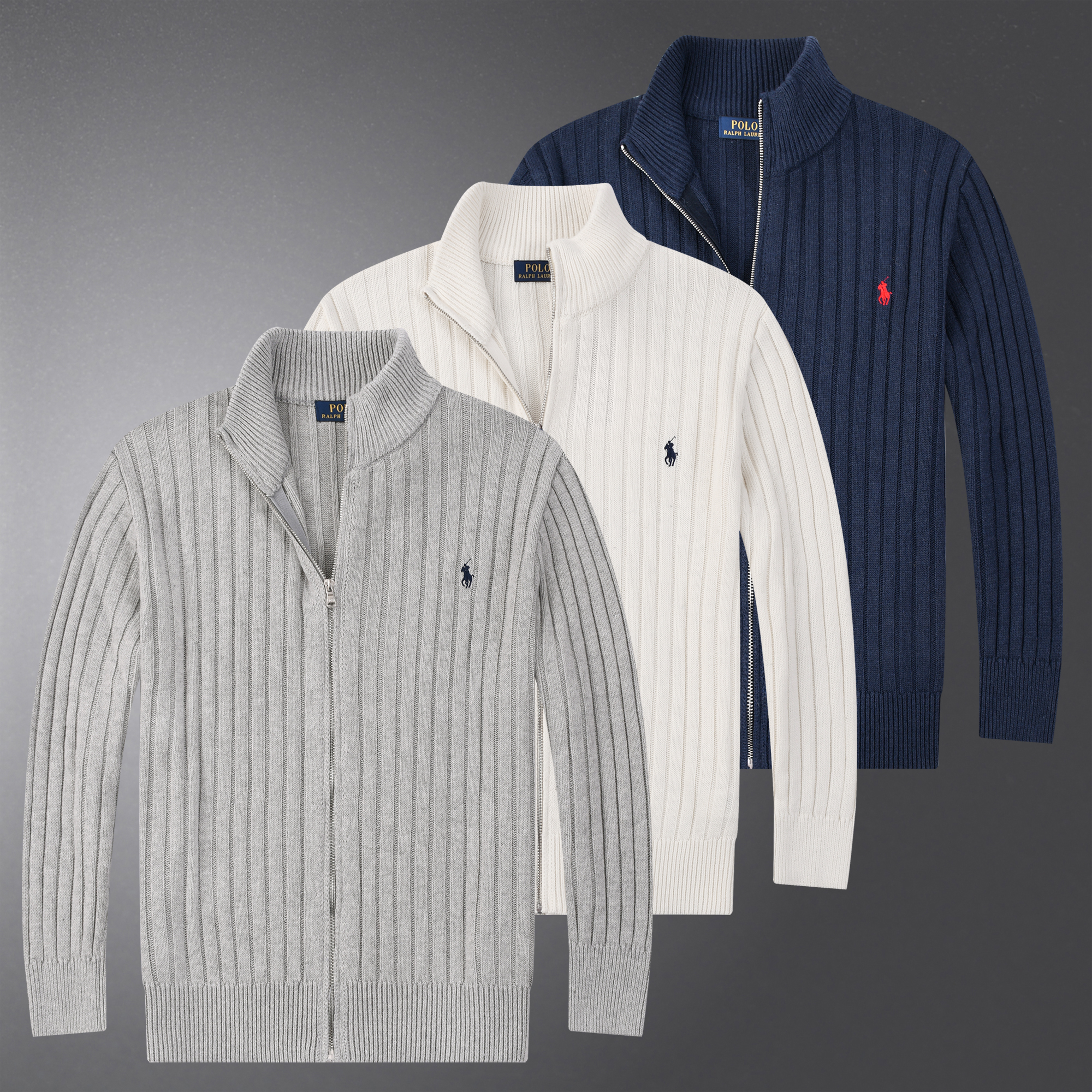 Polo Ralph Lauren קרדיגן סריג גברים עם רוכסן – תמונה 7